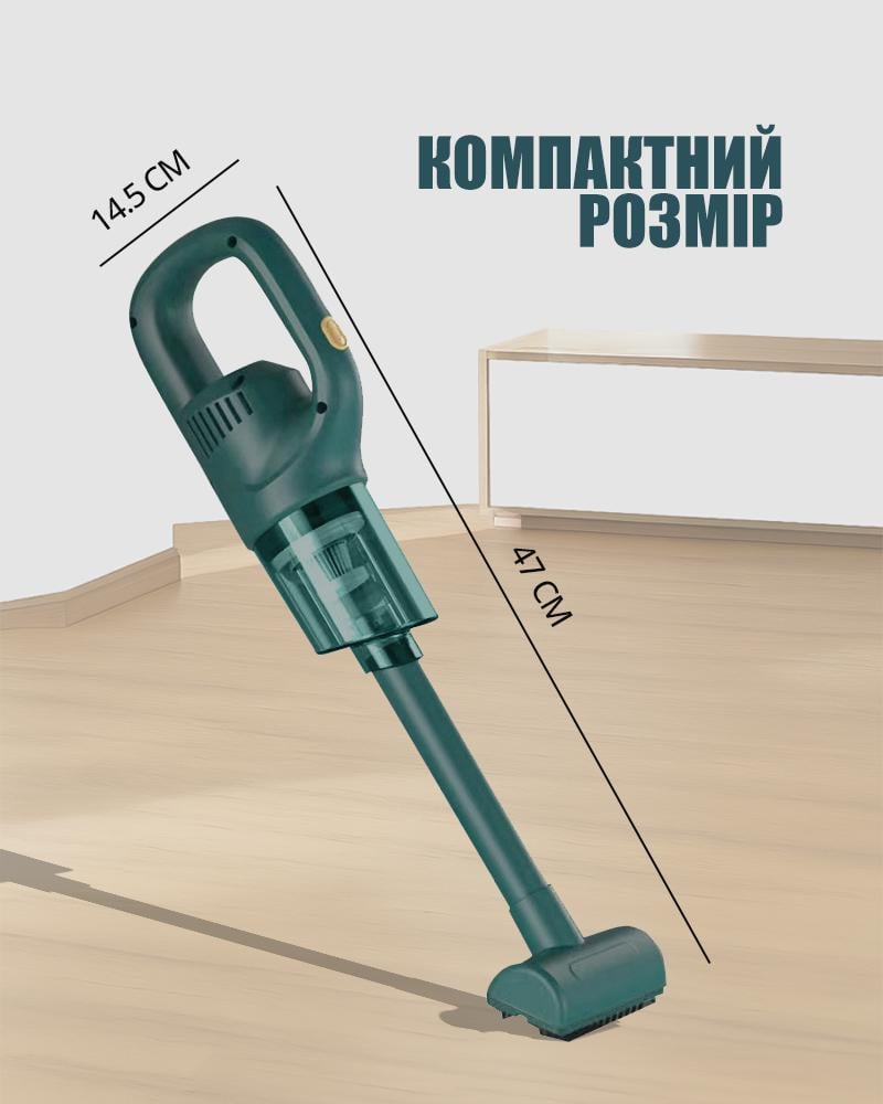 Автопылесос-мини ручной беспроводной аккумуляторный Зеленый (28529514) - фото 5 Автопылесос-мини ручной беспроводной аккумуляторный Зеленый (28529514) - фото 5
