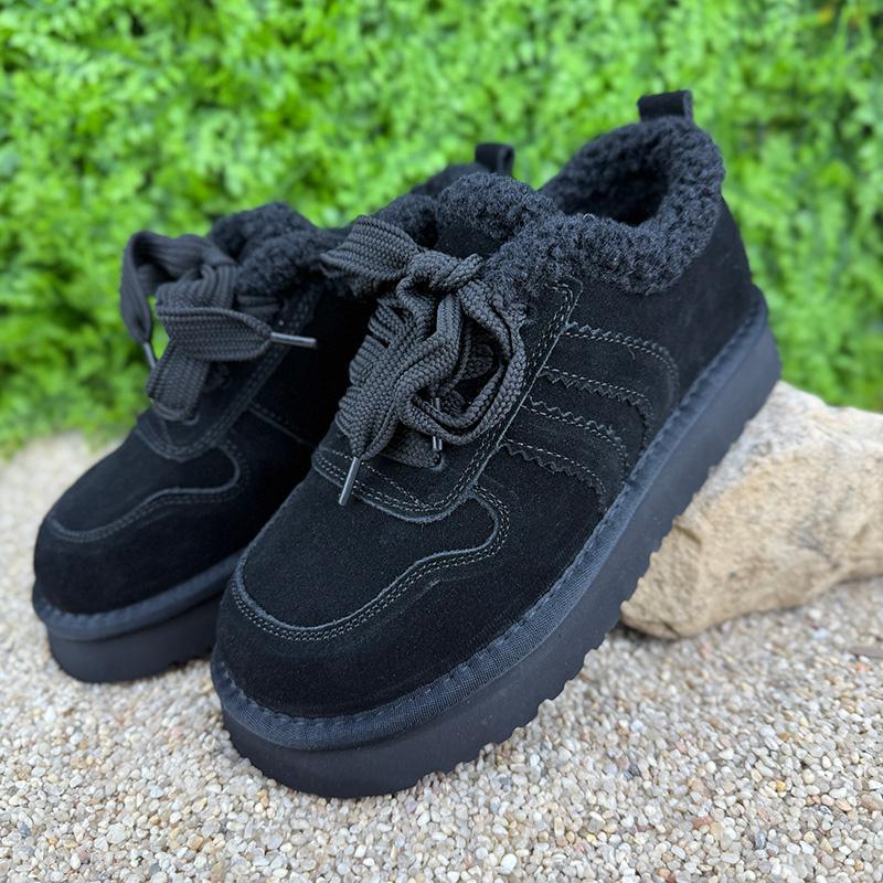 Кеди жіночі замшеві зимові Е-0050266-1 p. 38 24,5 см Чорний (113923387) - фото 2