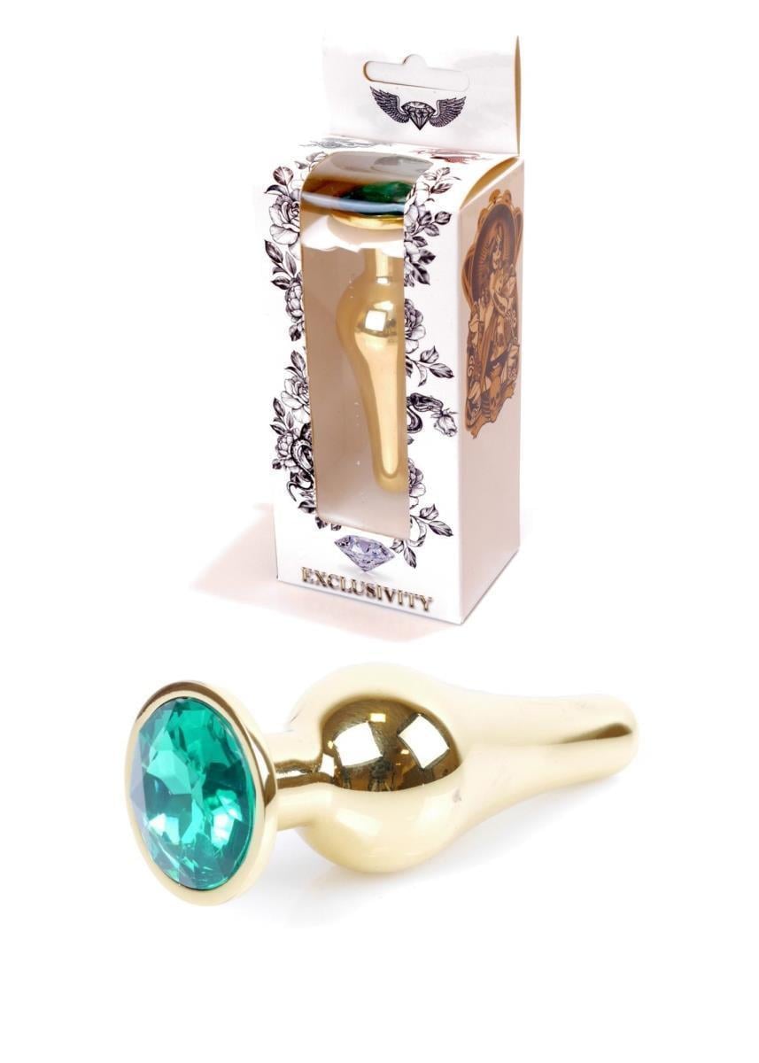 Анальная пробка Boss Series Jewellery Long Plug Gold/Green (2703751869)