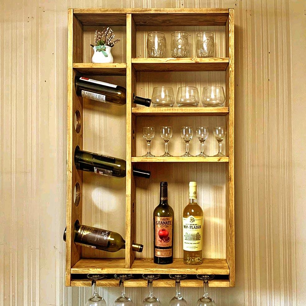 Полка для вина настенная из дерева Ноторо Сиена (ПНК-010205)