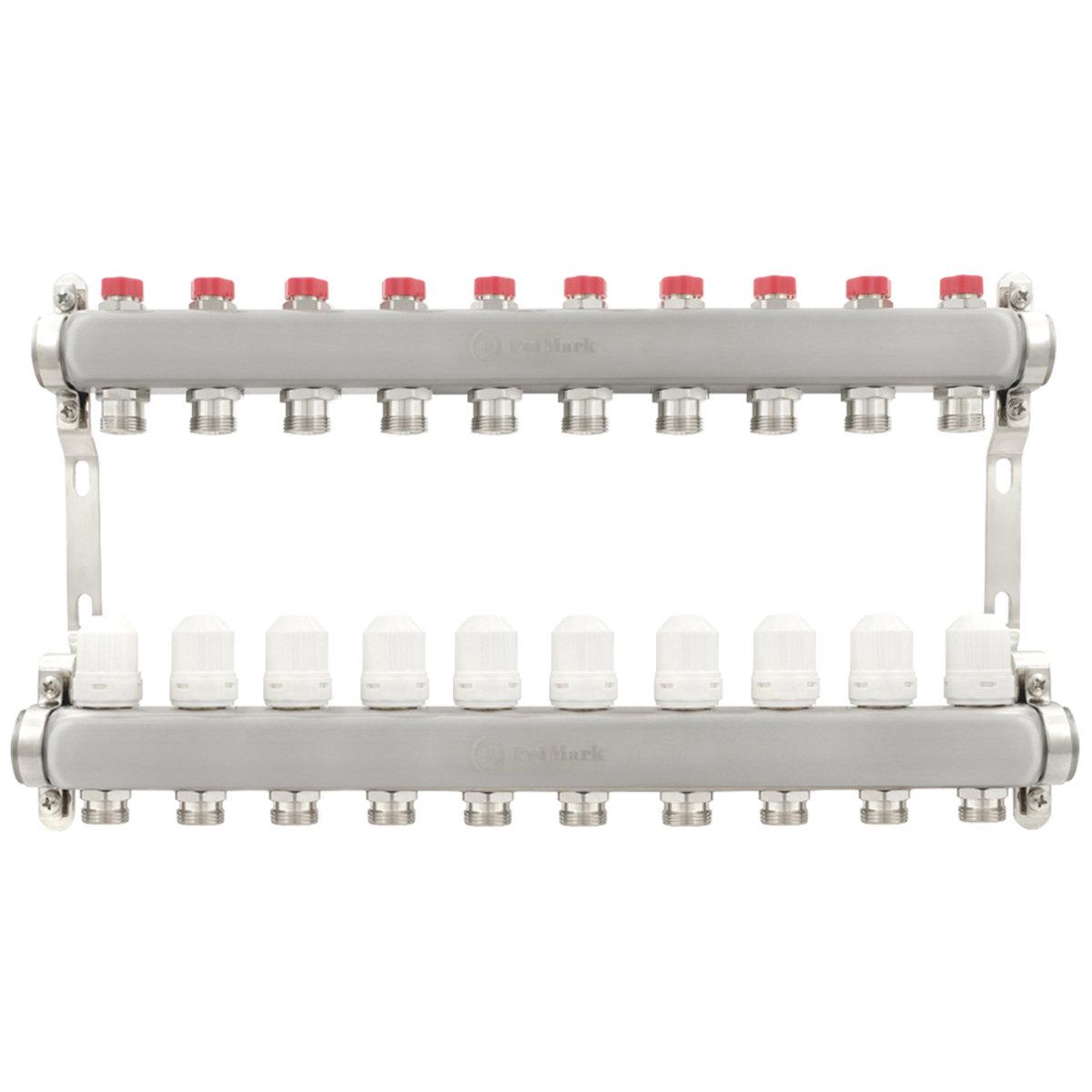 Коллектор Polmark 1x3/4" 10 выходов с термоклапанами без евроконусов (SW-89246)