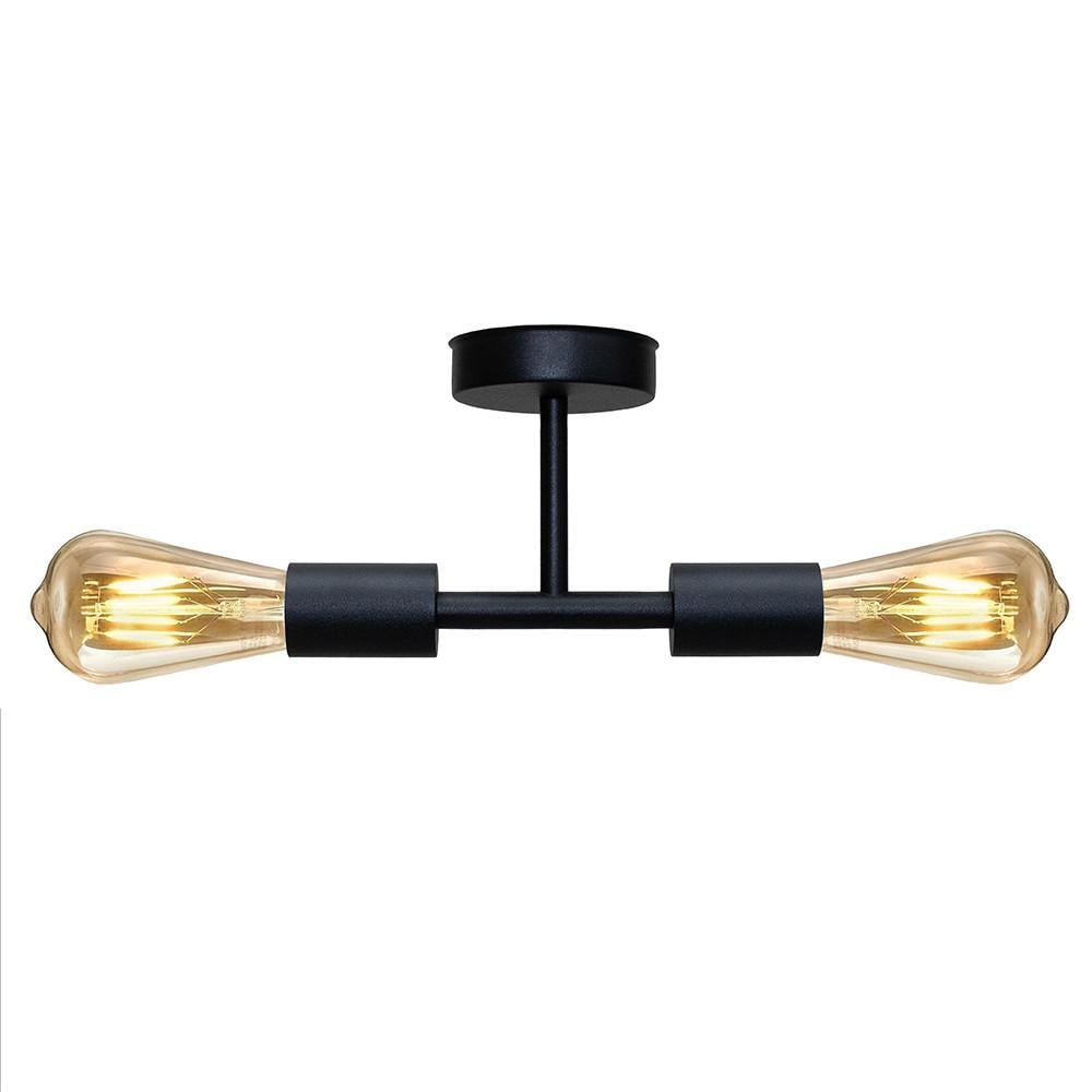 Люстра MSK ELECTRIC Asket металевий каркас на дві лампи Е27 Чорний (NL 2213-2 BK)