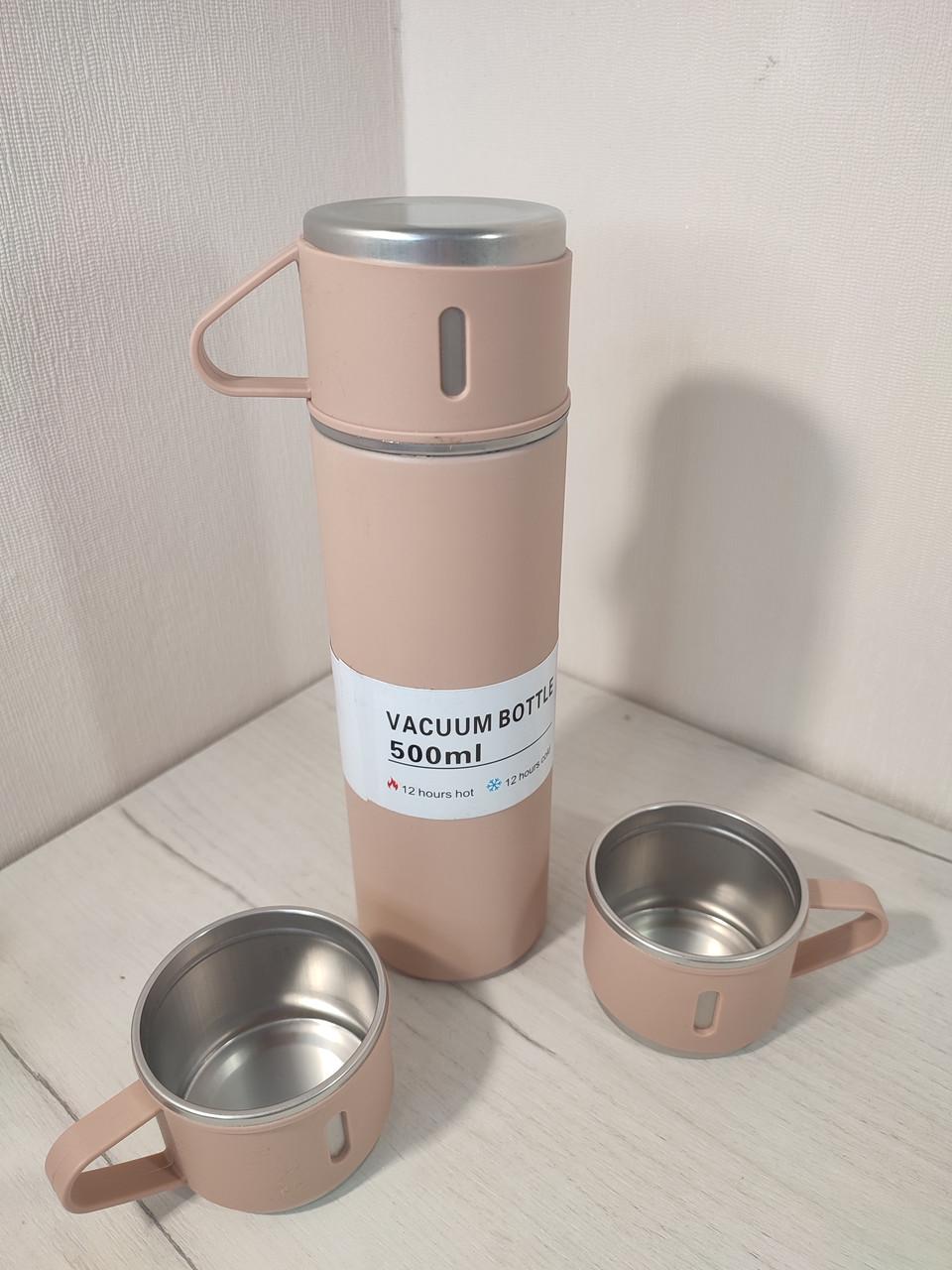 Термос Vacuum Flask SET вакуумный из нержавеющей стали Розовый