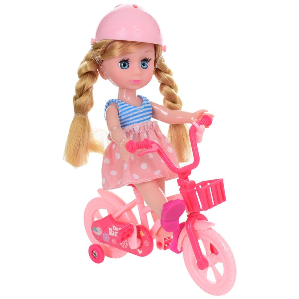 Кукла маленькая 63004 велосипед расческа шлем