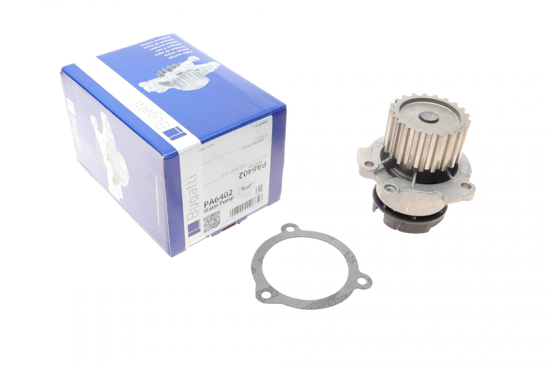 Помпа воды Bugatti Lada 2111-2112 1.5/1.5 16V/1.6 96-13/Lada Kalina 1.4 16V/1.6 04-14 21z R/B 7 лоп. PA6402