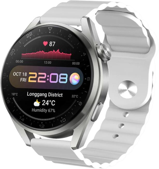 Ремешок Wave для Huawei Watch 3 Pro White (22575-29)