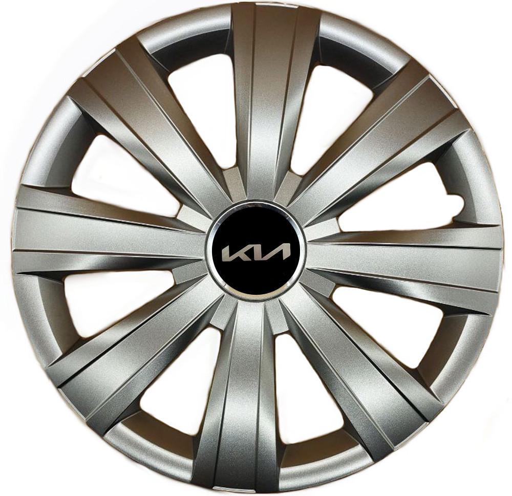 Колпаки SJS 328 з логотипом KIA NEW R15 4 шт. Серебристый (2789080980)