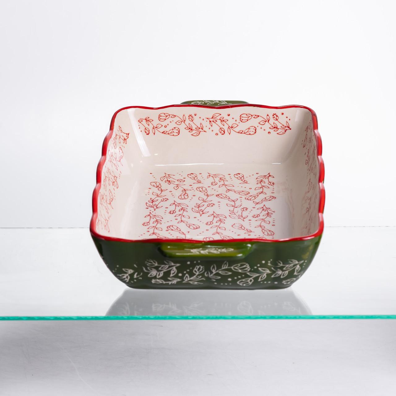Форма для запікання Vintage прямокутна з ручками 33х21х5.5 см Зелений (HM05-11) - фото 5 Форма для запікання Vintage прямокутна з ручками 33х21х5.5 см Зелений (HM05-11) - фото 5