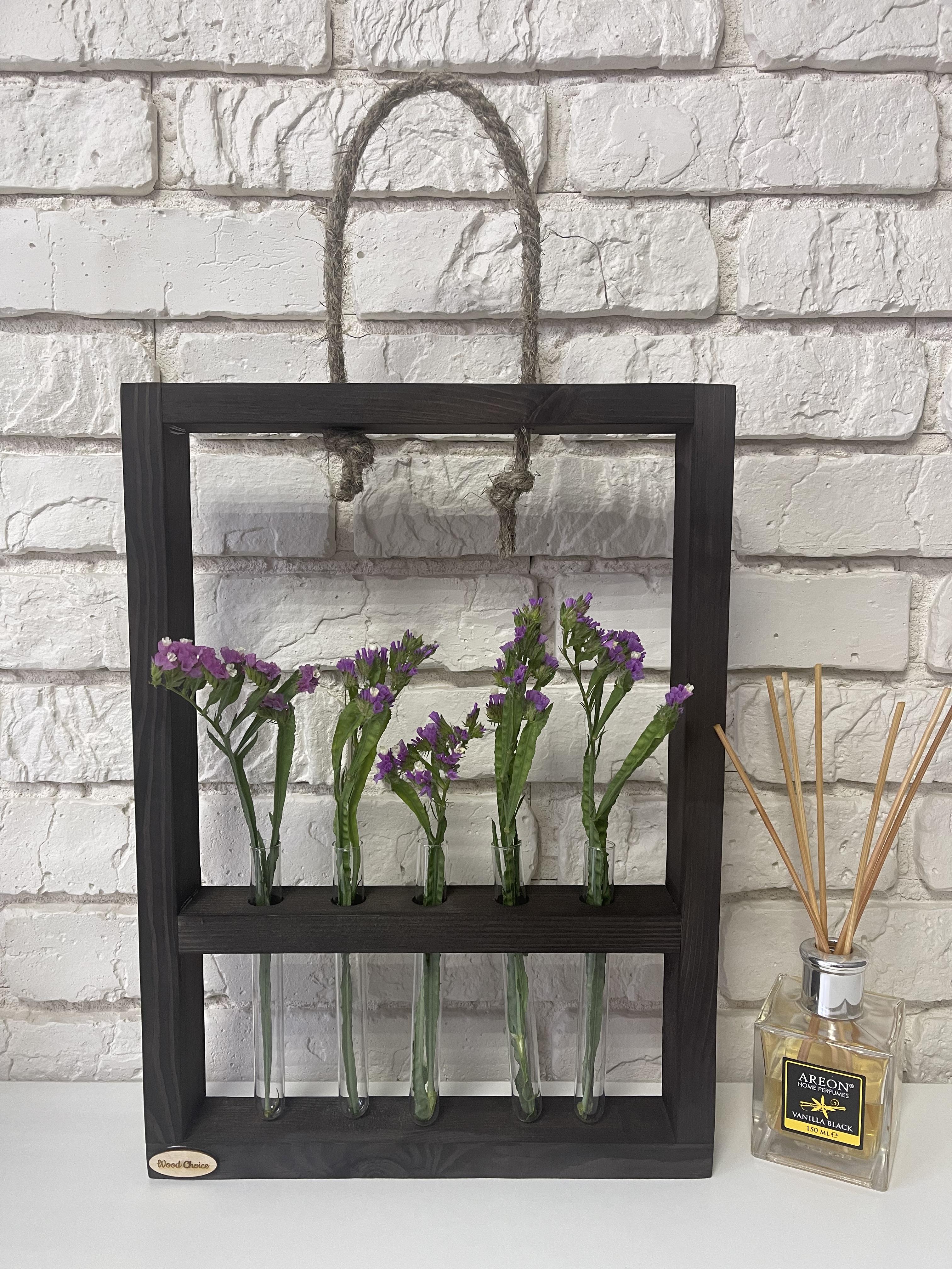 Подставка с колбами для цветов 29х40 5 шт. Коричневый - фото 3 Подставка с колбами для цветов 29х40 5 шт. Коричневый - фото 3