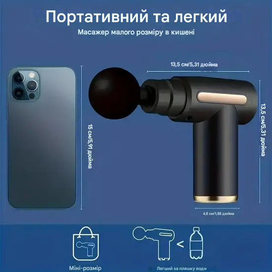 Масажер для тіла акумуляторний Fascial Gun сенсорний (YR-2) - фото 2 Масажер для тіла акумуляторний Fascial Gun сенсорний (YR-2) - фото 2