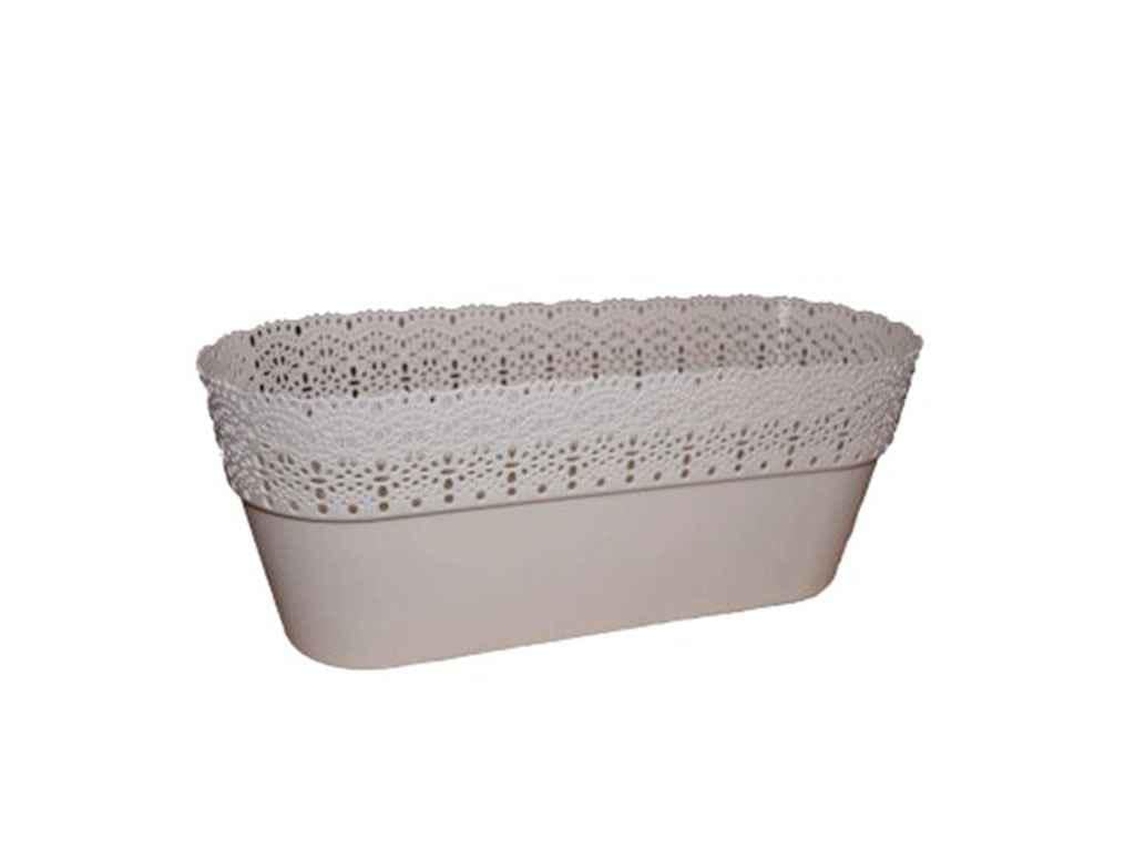 Горщик для квітів балконний Lamela 1,4 л Белла овальний 300 Кремовий (798245)