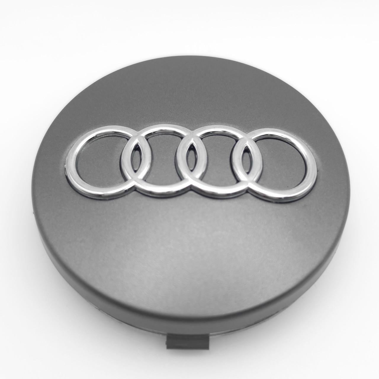 Ковпачок заглушка маточини колеса Audi 60 мм Сірий/Хром (3009735833)