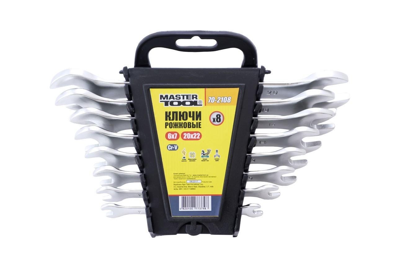 Набір комбінованих ключів MasterTool 70-2108 8 шт. 6-22 мм