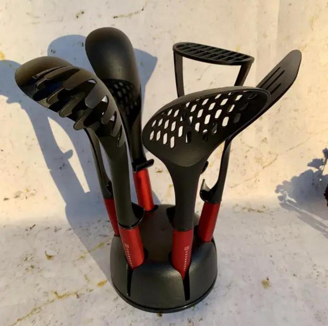 Набір кухонного приладдя Edenberg із нейлону на підставці 7 пр. Червоний (EB-3607) - фото 6