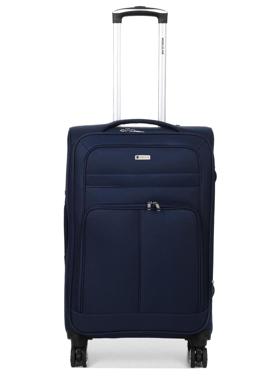 Чемодан средний Worldline ткань M 69х42х29 + 5 см 77 л 3,6 кг Синий (619)