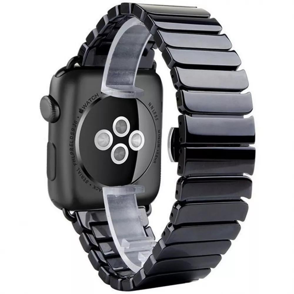 Ремешок Ceramic для смарт-часов PRC Apple Watch 42/44/45/49 мм Черный (13925486)