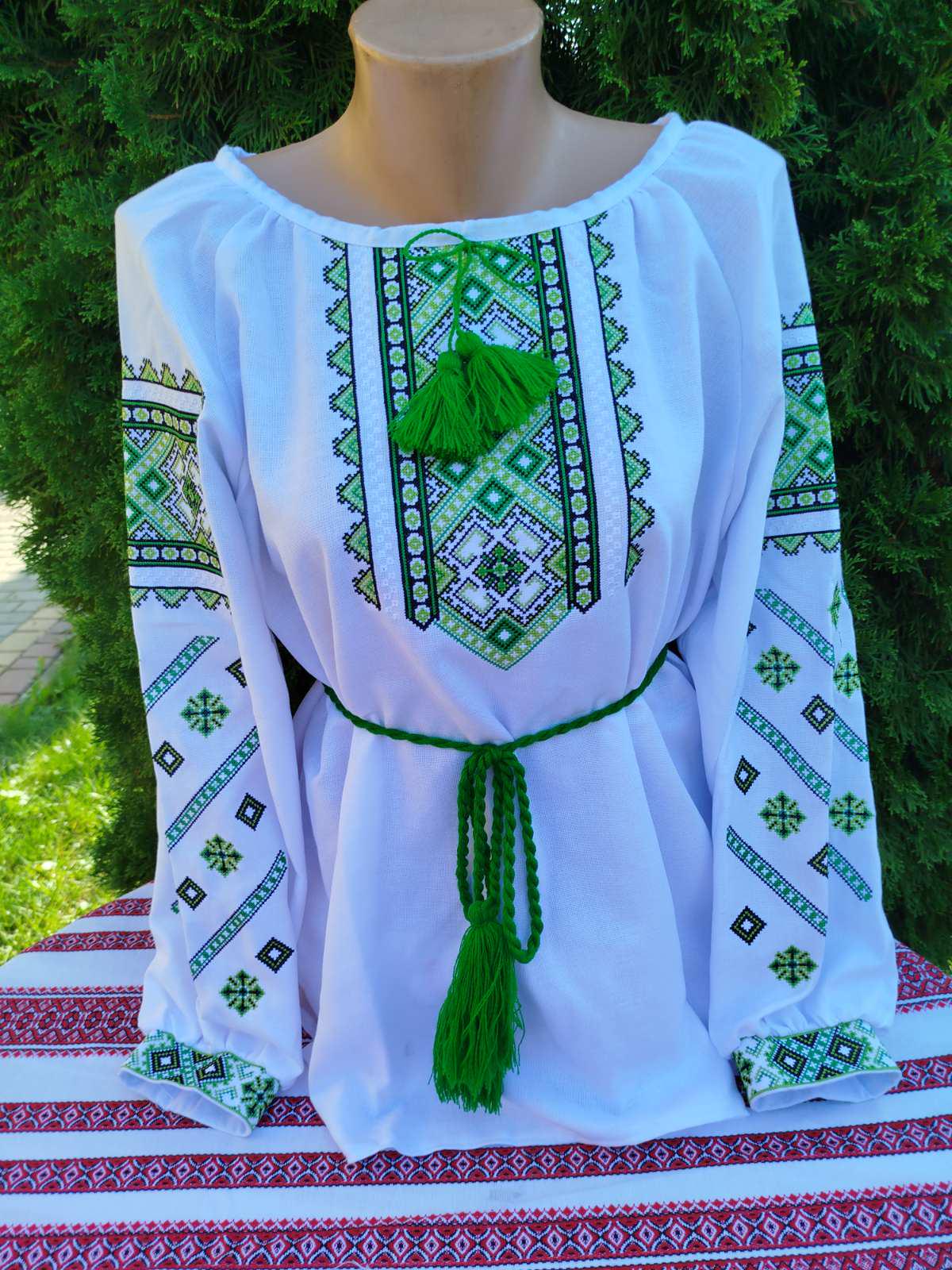 Вишиті сорочки для пари Квітковий орнамент р. 58 Зелений (29378549) - фото 2