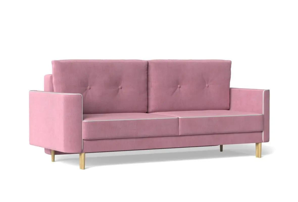 Диван розкладний Шик Галичина Купер ортопедичний Натуральне дерево/ Рожевий - фото 2