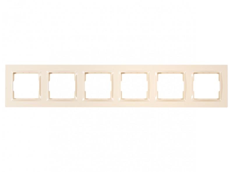 Рамка шестимісна горизонтальна Luxel JAZZ 9326 Кремовий (00000038512)