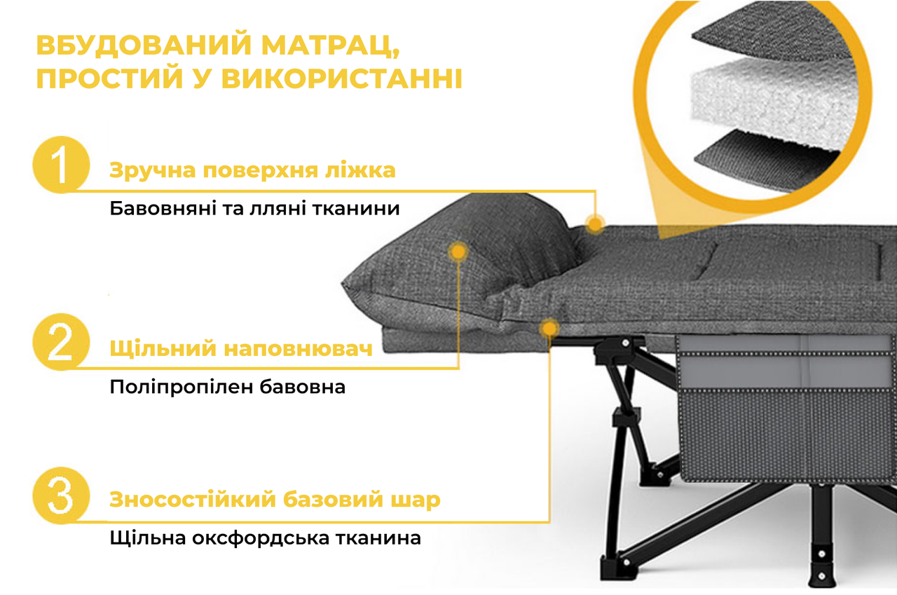 Шезлонг-кровать складная WCG CC-S08 матрас и подушка (CC-S08) - фото 8