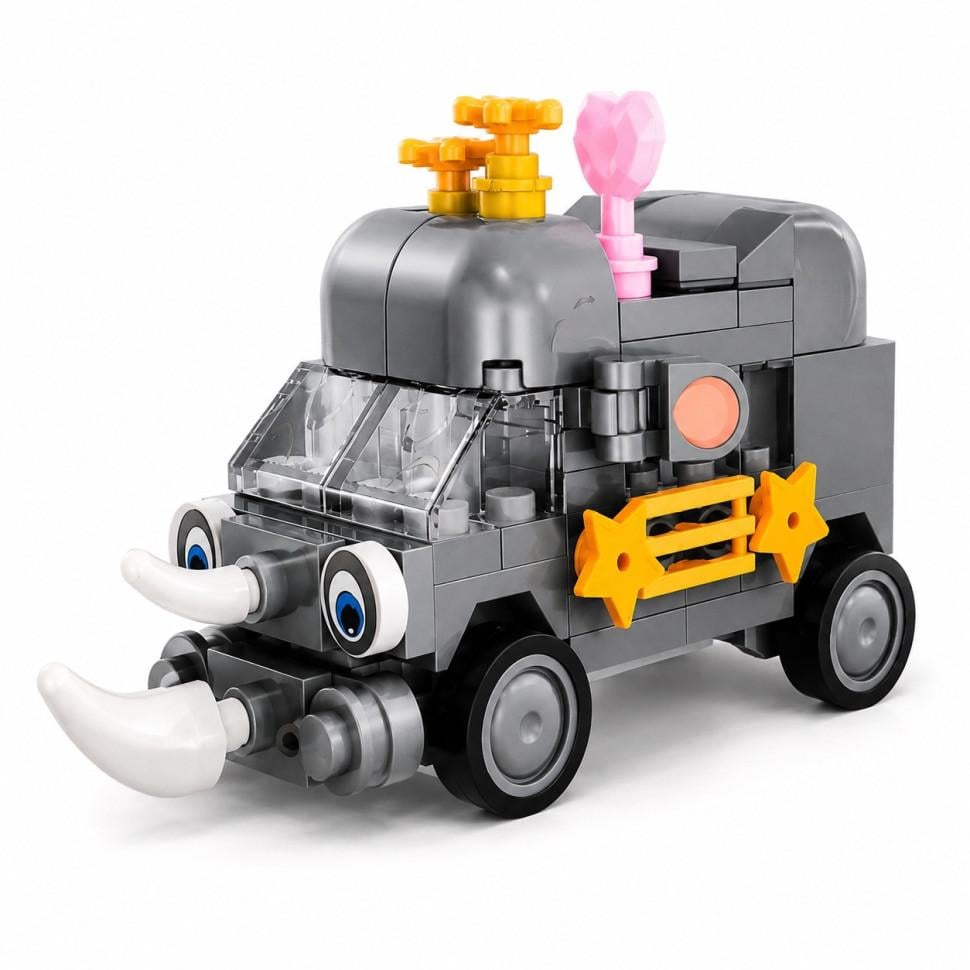 Конструктор детский Rhino Bus BB121E-G серии Animal Bus 104 дет.