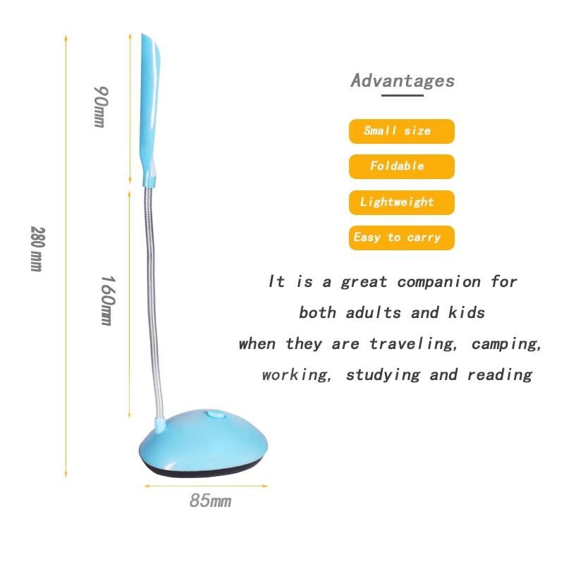 Лампа настольная светодиодная Desk Light X-7188 на батарейках 3хААА Голубой (1010068-LightBlue) - фото 4