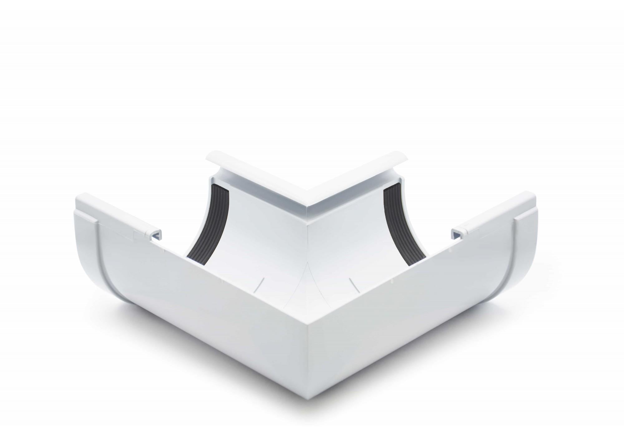 Угол желоба внутренний RAINWAY 130 система 90° Серый - фото 1 Угол желоба внутренний RAINWAY 130 система 90° Серый - фото 1