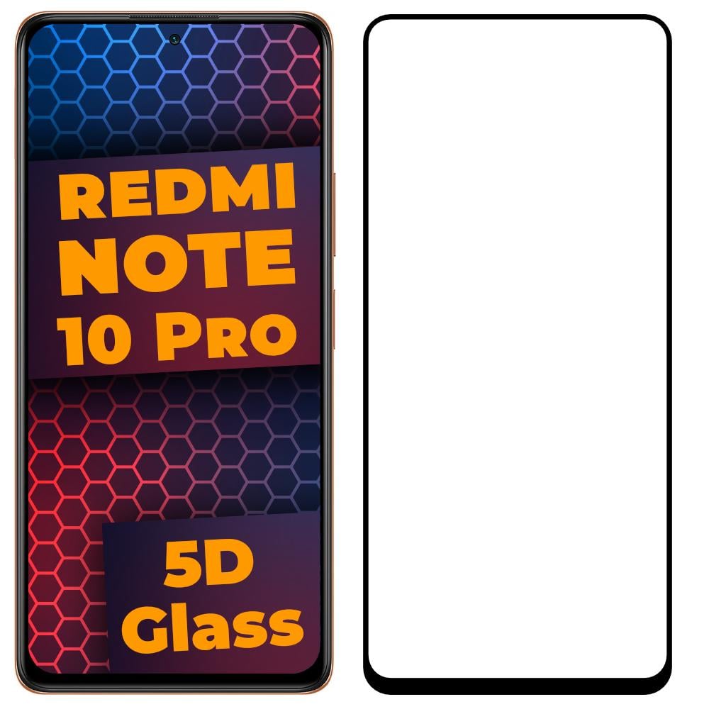 Стекло 5D Xiaomi Redmi Note 10 Pro защитное Full Glue (19985)