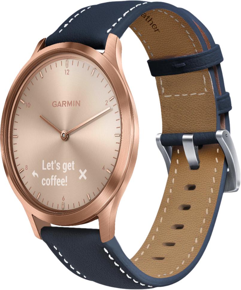 Ремешок кожаный Folsa для Garmin Vivomove HR Dark Blue (31512-5D)