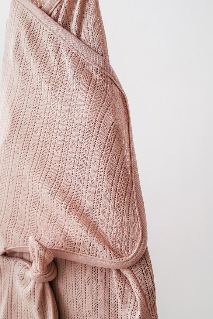 Пелюшка-кокон з шапочкою дитяча літня на липучках 0-3 міс Пудровий (MG153) - фото 2 Пелюшка-кокон з шапочкою дитяча літня на липучках 0-3 міс Пудровий (MG153) - фото 2