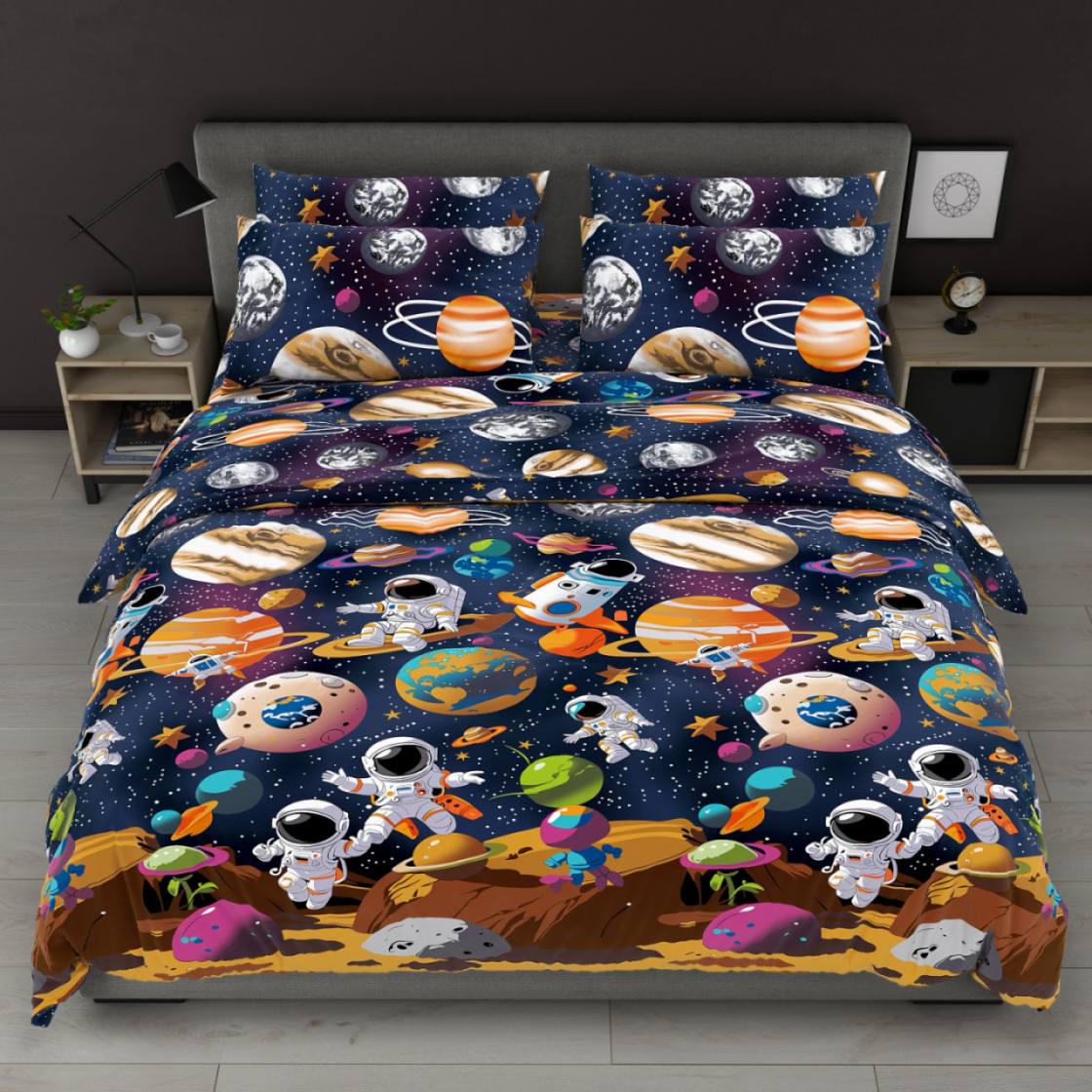 Комплект дитячої постільної білизни Планети/Космос півтораспальний бязь Gold LUX 150x220 см (30445118)