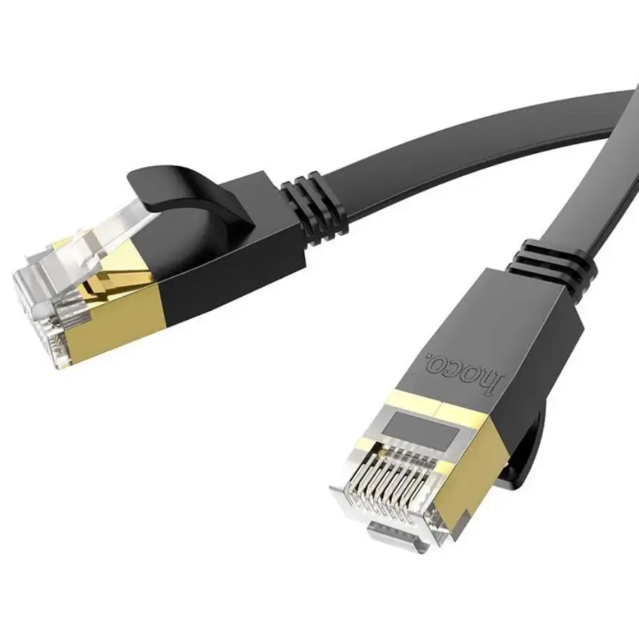 Кабель сетевой для интернета Hoco US07 LAN RJ-45 to RJ-45 General 10 м Черный (11605197)