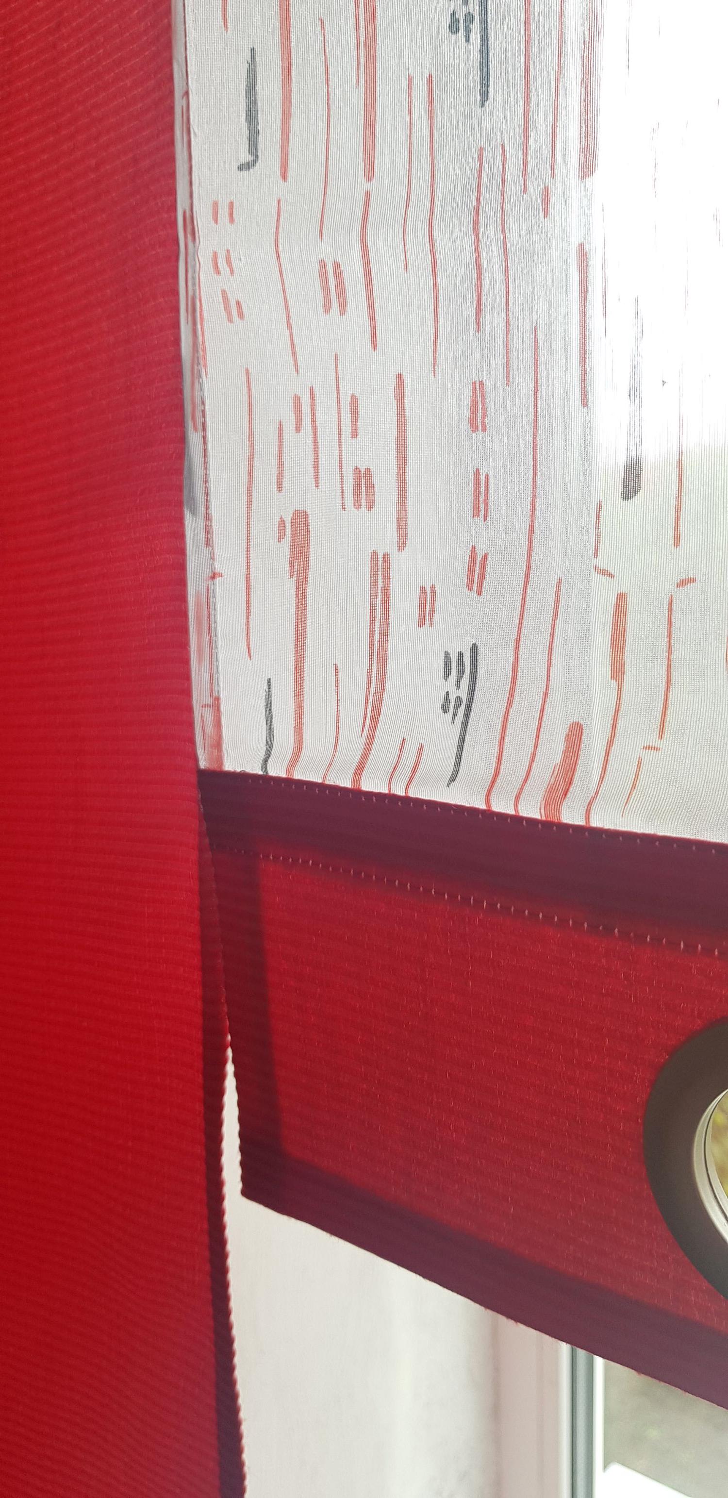 Комплект панельних фіранок Firanka City 5 шт. карниз 205 см Червоний з чорним (71_5п) - фото 2 Комплект панельних фіранок Firanka City 5 шт. карниз 205 см Червоний з чорним (71_5п) - фото 2