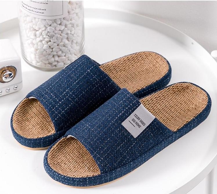 Тапочки льняные Элит TZLDN с открытым носком р. 45/46 29,5 см Темно-синий (29416810) - фото 5 Тапочки льняные Элит TZLDN с открытым носком р. 45/46 29,5 см Темно-синий (29416810) - фото 5