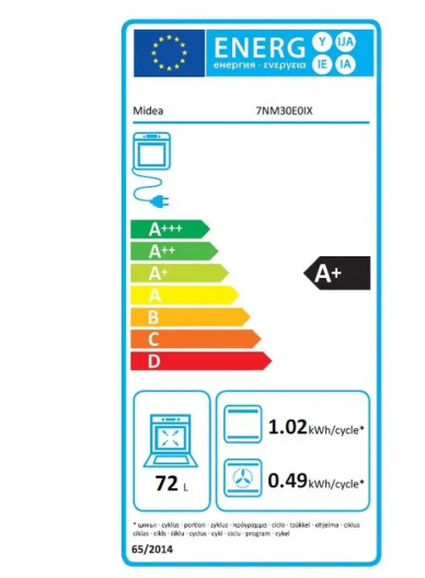 Духовой шкафы встраиваемый Midea 7NM30E0IX электрический 72 л 2900 Вт (7NM30E0IX) - фото 3 Духовой шкафы встраиваемый Midea 7NM30E0IX электрический 72 л 2900 Вт (7NM30E0IX) - фото 3