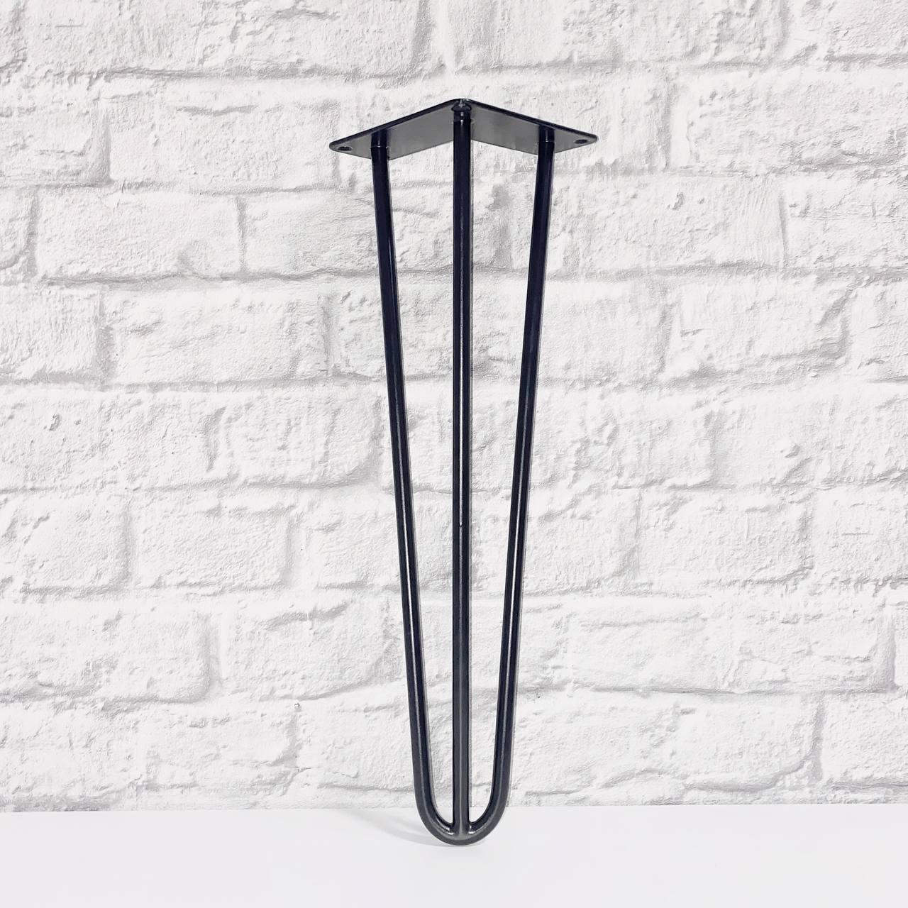 Ножка шпилька тройная Krei Hairpin Legs Н 500 мм прут полнотелый Д-10 Черный (НШ1003.50) Ножка шпилька тройная Krei Hairpin Legs Н 500 мм прут полнотелый Д-10 Черный (НШ1003.50)