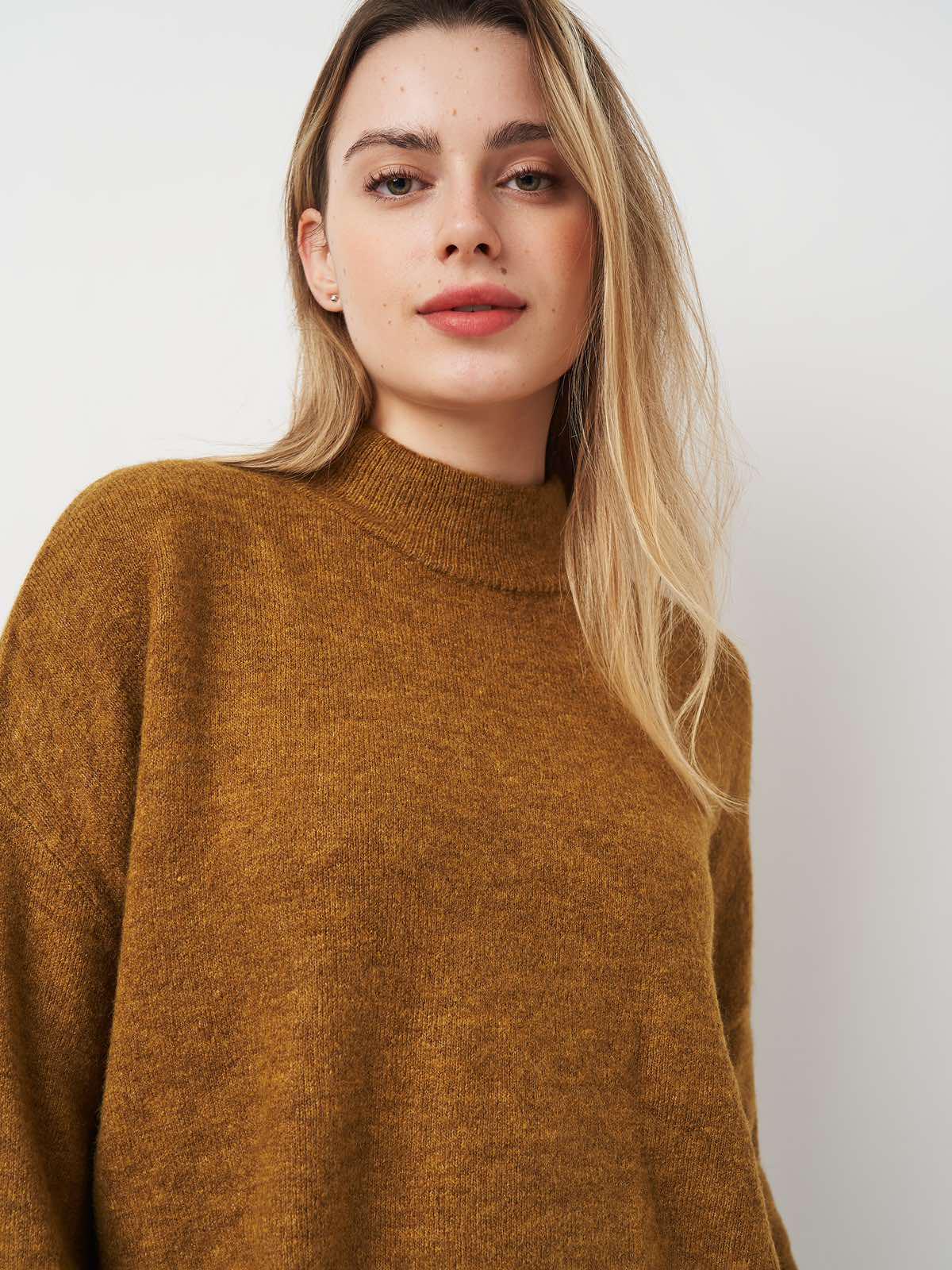 Свитер оверсайз S Горчичный (2001067ral) - фото 4 Свитер оверсайз S Горчичный (2001067ral) - фото 4