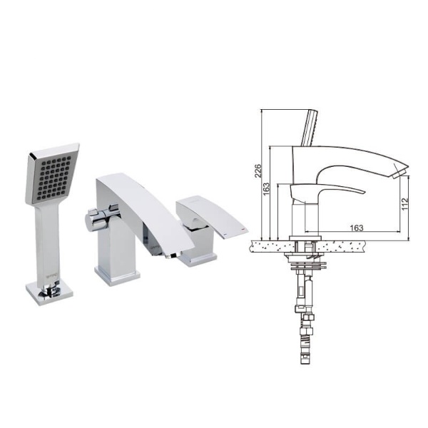 Смеситель на борт ванны Gappo Jacob G1107 Хром - фото 7