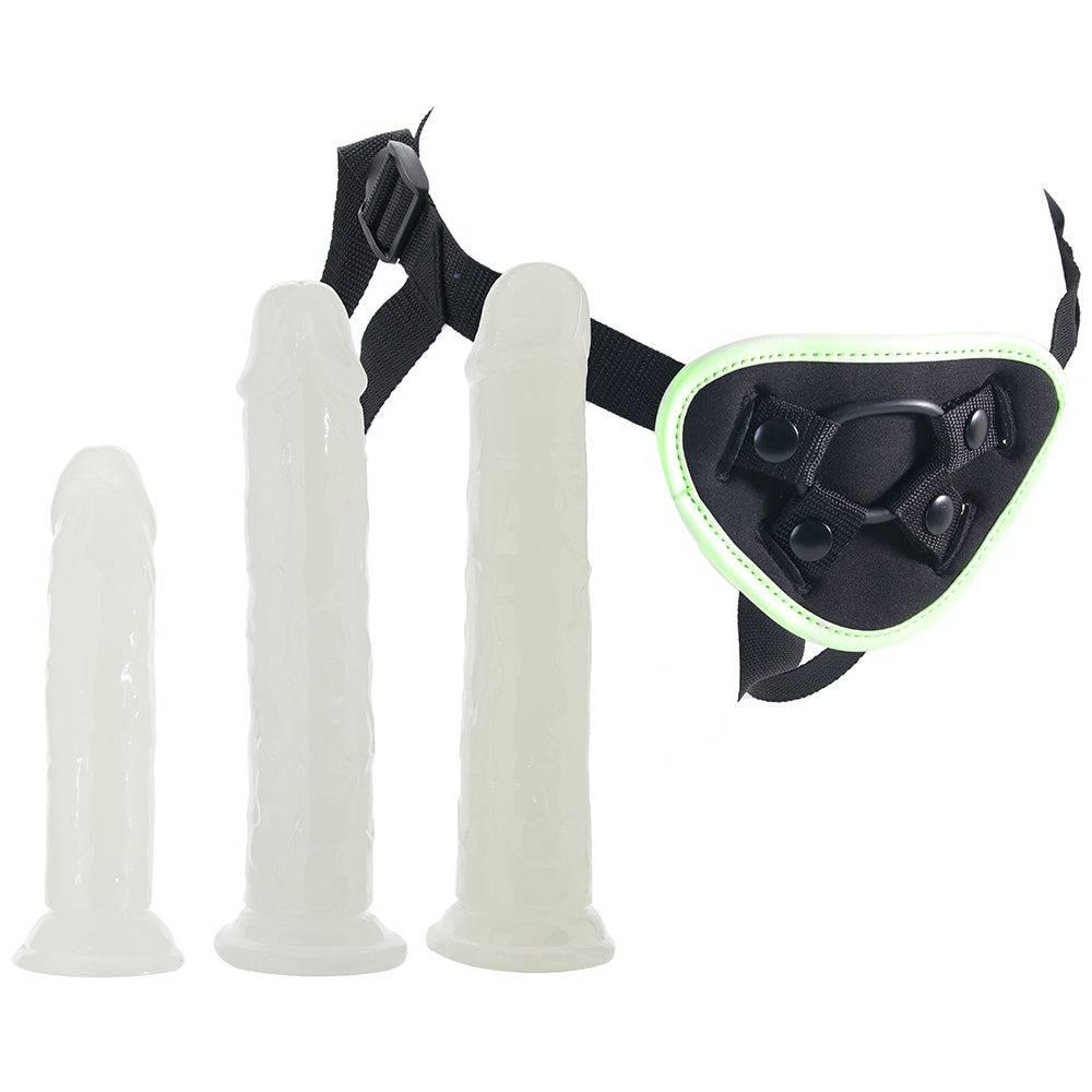 Страпон Whipsmart Glow in the Dark светится в темноте с 3 насадками ( 38131659)