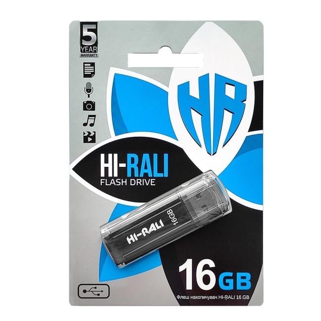 Флеш-накопичувач Hi-Rali USB 16GB Stark серія Чорний (HI-16GBSTBK)
