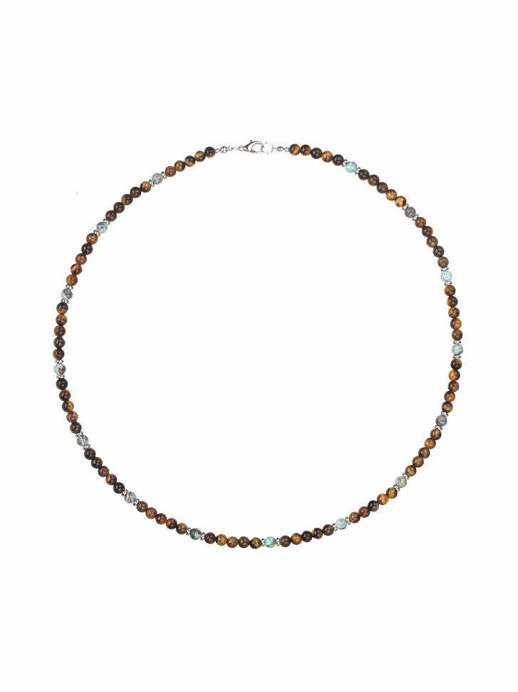 Чокер LeBijou мужской из камней тигрового глаза и бирюзы (5296)