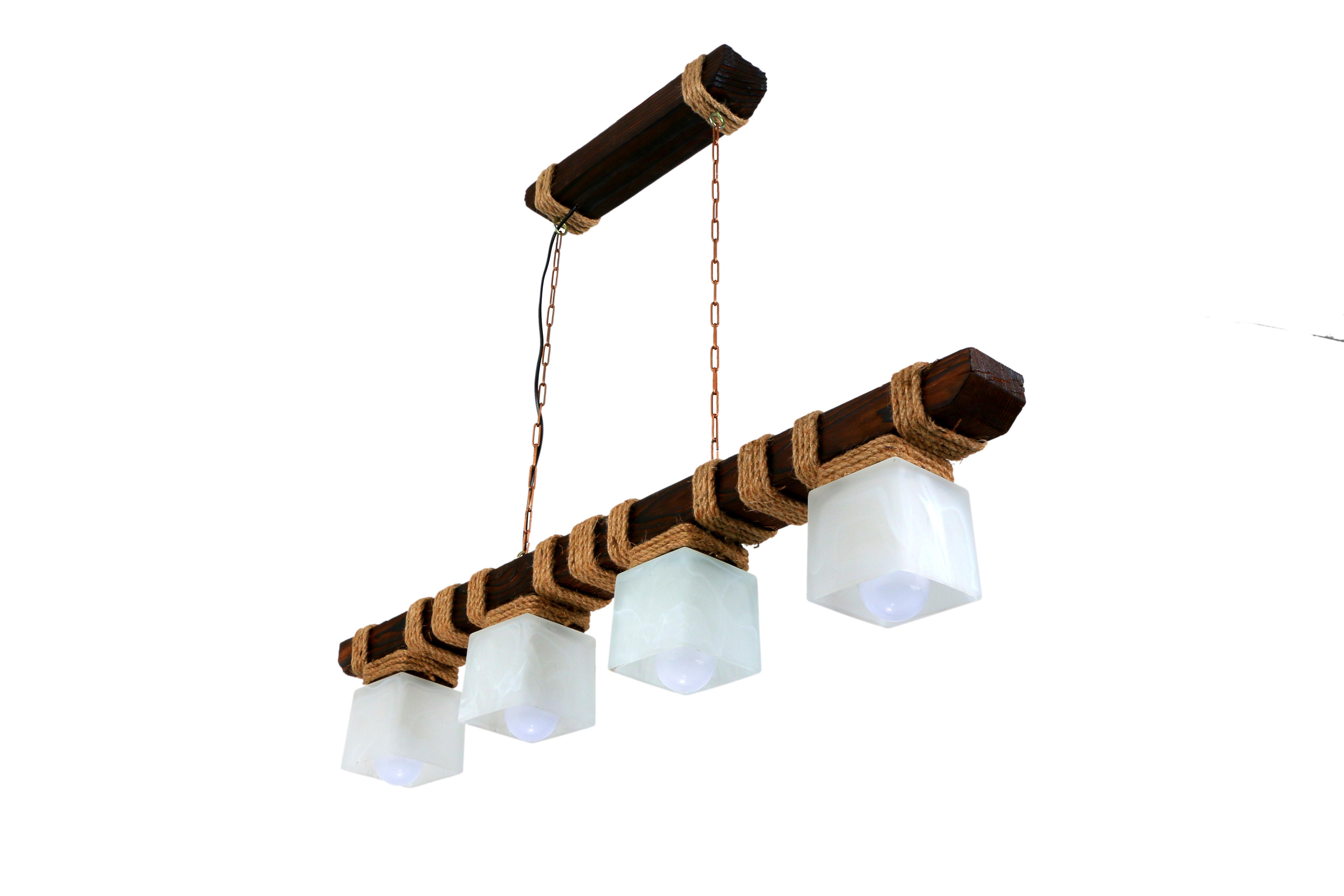 Люстра деревянная Sirius S7101/4 темный обжиг на 4 плафона (000019201)