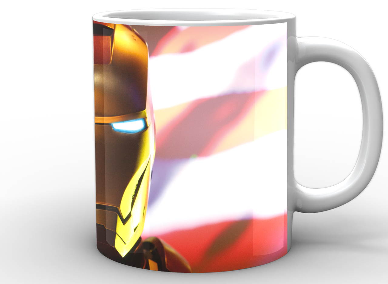 Чашка GeekLand Iron Man На фоне американского флага 330 мл