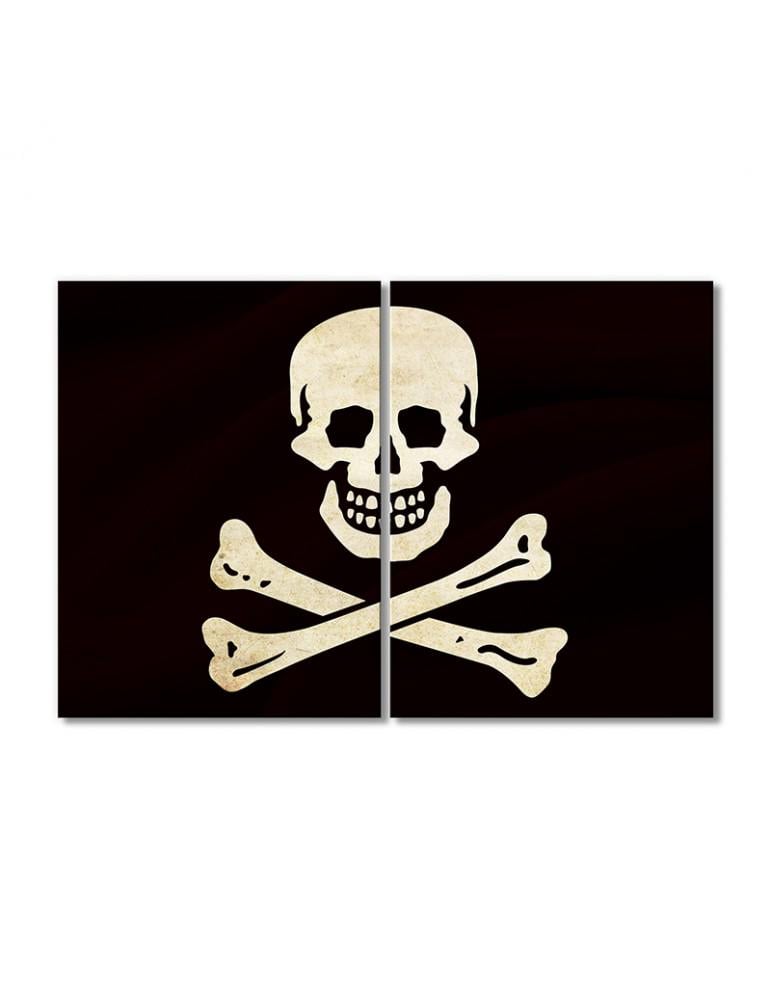 Картина модульная Пиратский флаг 2 модуля 70x105 см