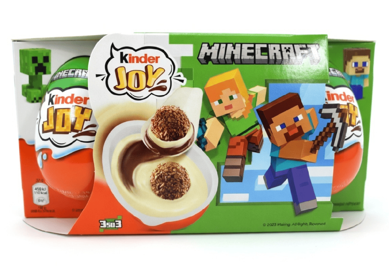 Шоколадні яйця Kinder Joy Minecraft 3 шт. х 20 г (2968344650)