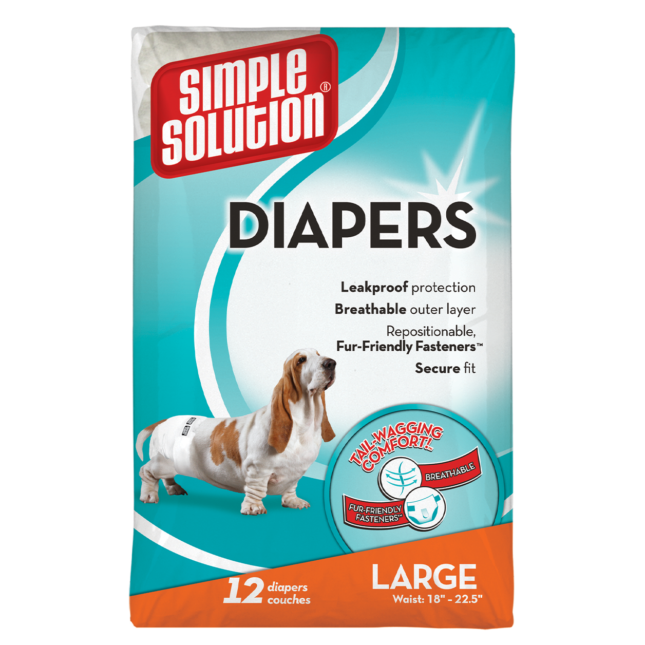 Гігієнічні підгузки для тварин Simple Solution Disposable Diapers Large 12 шт. L (SS10585)