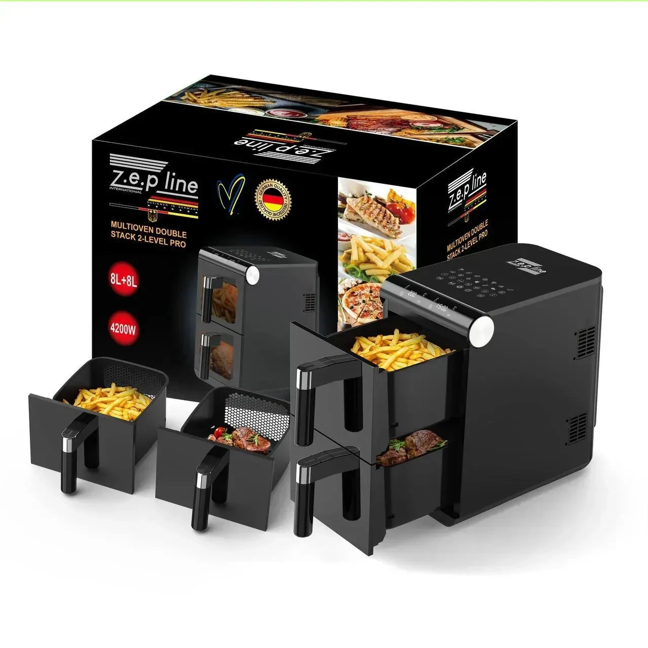 Аэрофритюрница двухкамерная Zepline ZP-212 8 л + 8 л 4200 Вт