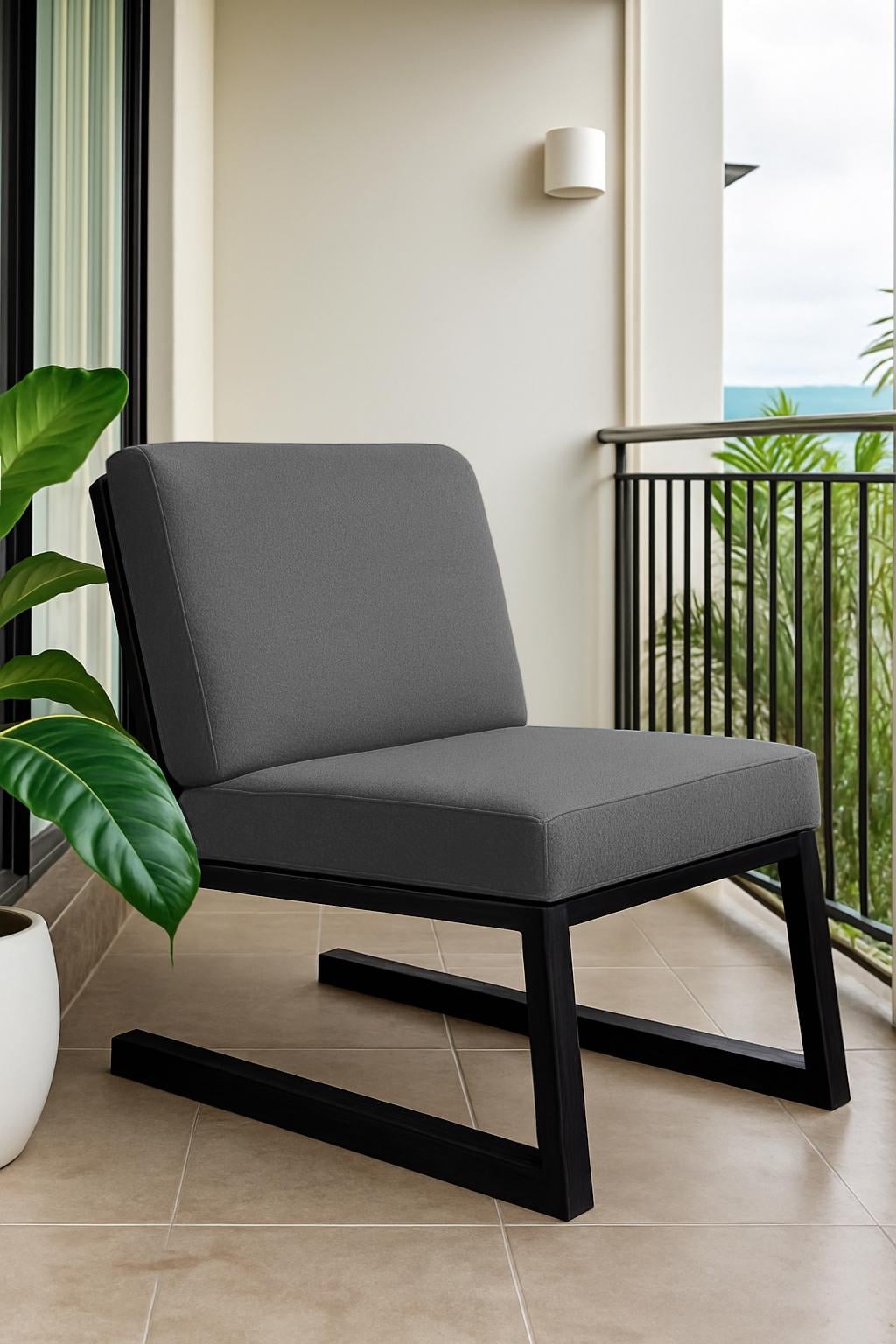 Крісло металеве Tobi Sho Флекс DV18 з подушками 750х760х700 мм рогожка 34 Світло-сірий (DV184085)