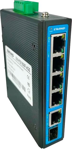 Комутатор некерований PoE Ewind EW-PIS1806F-4GE 6 портів гігабітний компактний світч із підтримкою SFP Чорний (99-00022226) - фото 1 Комутатор некерований PoE Ewind EW-PIS1806F-4GE 6 портів гігабітний компактний світч із підтримкою SFP Чорний (99-00022226) - фото 1