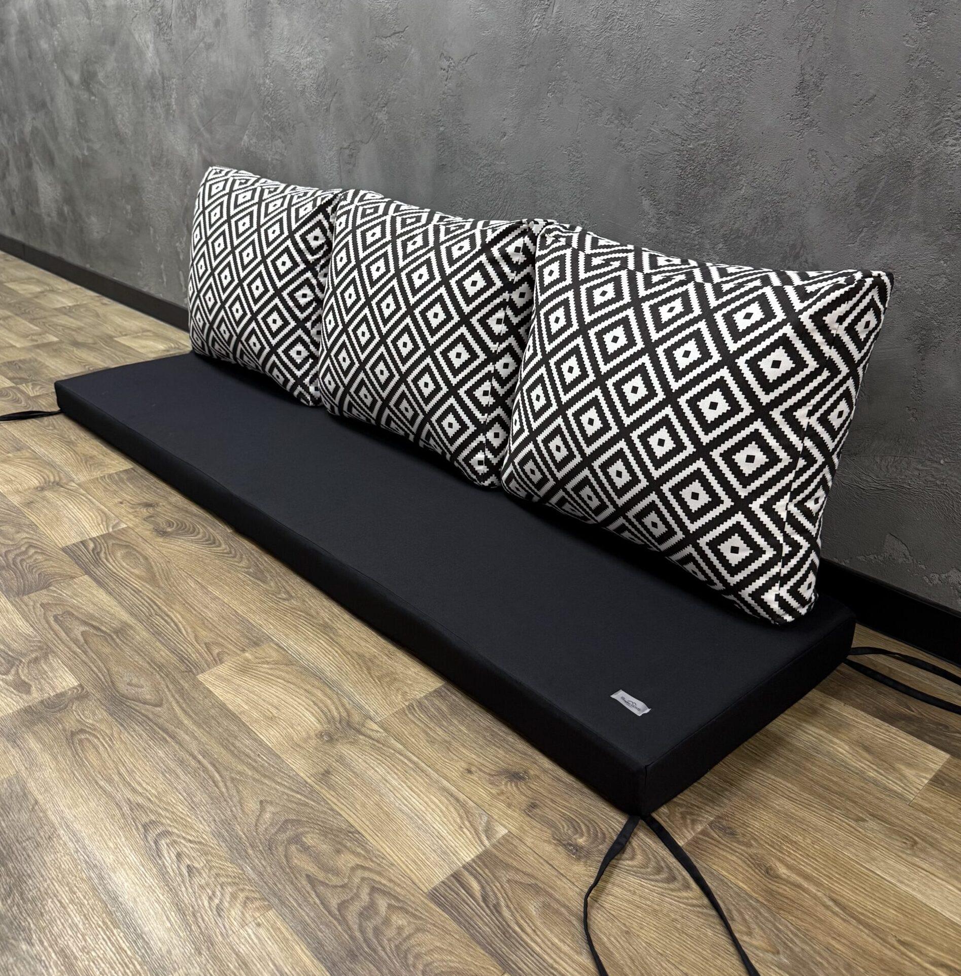 Комплект матрас Comfort Home Facets с подушками на поддоны/качели/каркасы/садовая мебель 160х60х40х8 смBlack